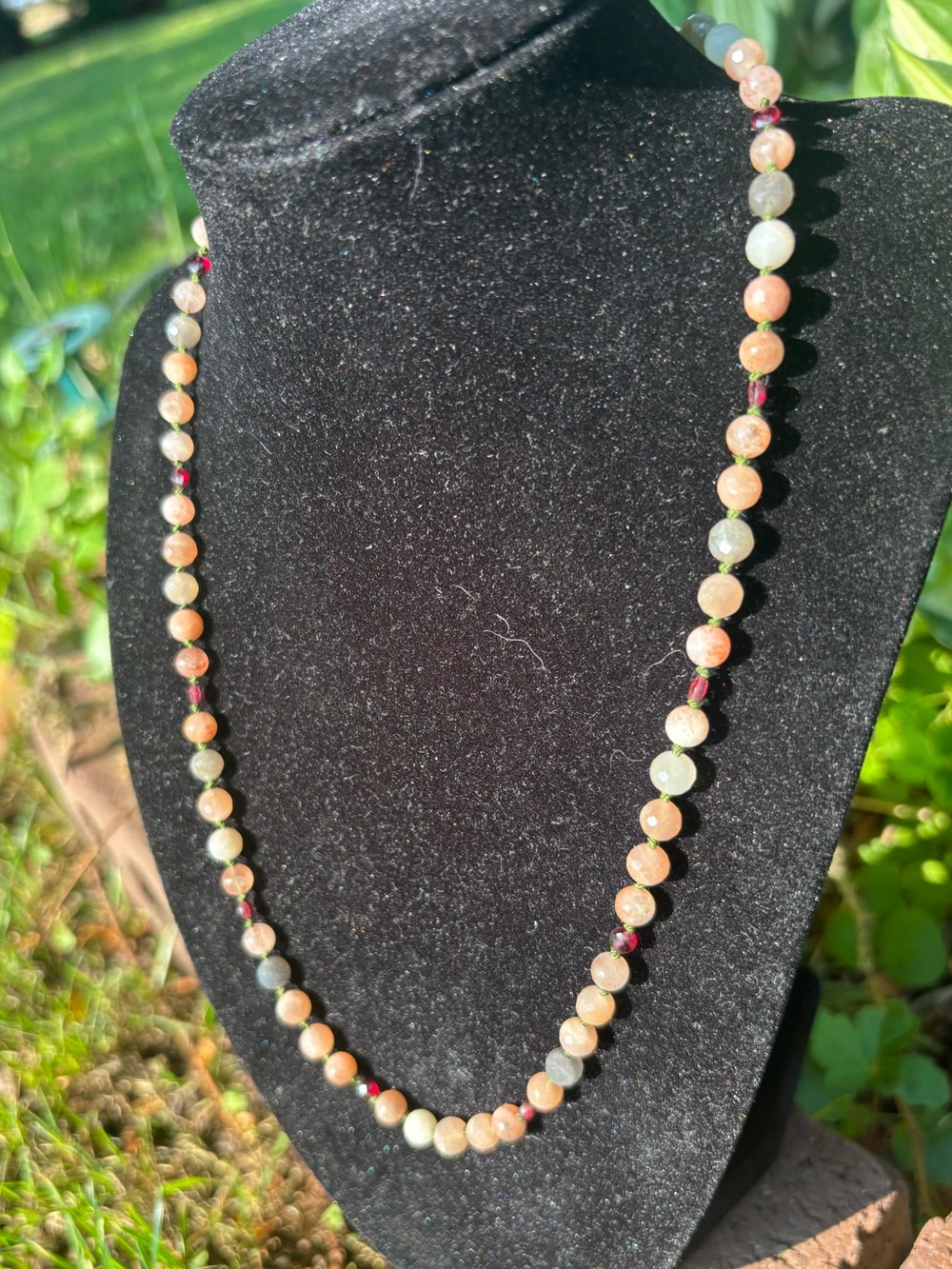 Peach Moonstone necklace. - Picture 9 of 13